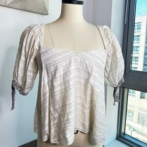 Rebecca Taylor Cream Puff Sleeve Blouse